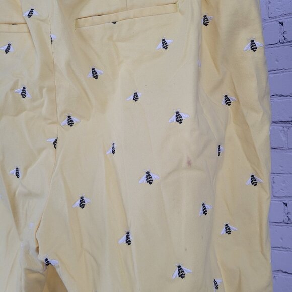 Talbots Yellow Embroidered Bees Curvy High Rise Cropped Pants 18W (37x25) - Picture 5 of 15